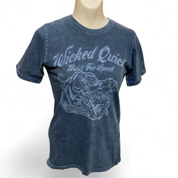 Wicked Quick Built for Speed Handcrafted Distressed Short Sleeve Tee - Picture 6 of 13